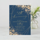 Search for blue gold 50th wedding anniversary invitations Glitter