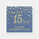 Search for quinceanera napkins Blue and gold