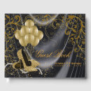 Search for birthday guest books Black and gold
