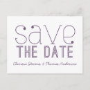 Search for purple save the date postcards Unique