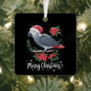 Search for african grey parrot ornaments Santa