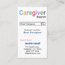 Search for caregiver business cards Nursing assistant