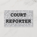 Search for court reporter business cards Law