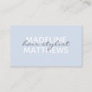 Search for blue and white business cards Hairdresser