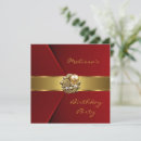 Search for womans gold black red birthday invitations Elegant birthday party