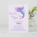 Search for oneder the sea birthday invitations Pink and gold mermaid
