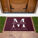 Search for burgundy doormats Initial