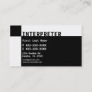 Search for interpreter business cards Professional