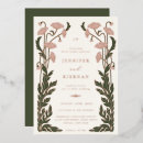 Search for olive green gold wedding invitations Greenery