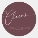 Search for burgundy wedding stickers Minimalist