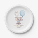 Search for elephant baby shower plates Watercolor