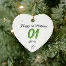 Search for baby 1st birthday ornaments Green