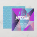 Search for neon bar bat mitzvah invitations Blue