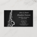 Search for saxophone player business cards Saxophonist