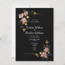 Search for black green gold wedding invitations Real pressed foil leaf