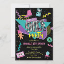 Search for back to the 90s party invitations Neon