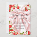 Search for strawberry baby shower invitations Pink bow