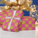 Search for paw prints wrapping paper Gold