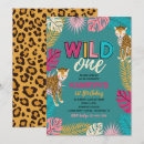 Search for cheetah birthday invitations Wild one birthday