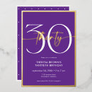 Search for purple 30th birthday invitations Typography
