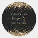Search for black gold glitter thank you stickers Elegant