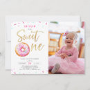 Search for donut 1st birthday invitations Gold