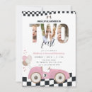 Search for pink race car invitations Two fast