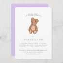 Search for purple teddy bear baby shower invitations Trendy