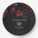 Search for red rose paper plates floral