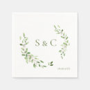 Search for monogram wedding napkins Leaves