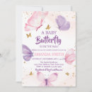 Search for purple gold butterflies invitations Pink
