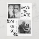 Search for black and white save the dates postcards Simple