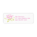 Search for lotus flower return address labels Pink
