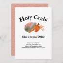 Search for crab birthday invitations Pink