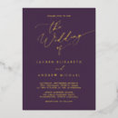 Search for purple and gold wedding invitations Modern