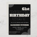 Search for 61st birthday invitations Black