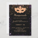 Search for purple masquerade invitations Black