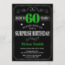 Search for green 60th birthday invitations Black and white