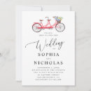 Search for bicycle wedding invitations Watercolor