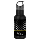 Search for black and white water bottles Initials