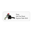 Search for cat christmas return address labels Tree