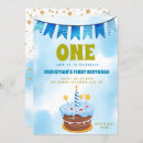 Search for simple blue 1st birthday invitations Party