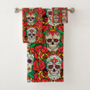 Search for skulls bath towels Dia de los muertos