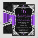 Search for purple black silver invitations Tiara