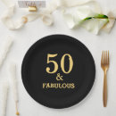 Search for 50th birthday plates and napkins For her