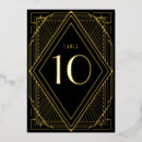 Search for gold foil table cards Black and gold