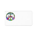 Search for peace sign return address labels Hippy