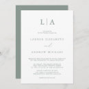 Search for monogram wedding invitations Sage green