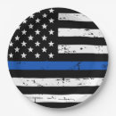 Search for police paper plates Thin blue line
