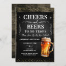Search for for men 50th birthday invitations Cheers and beers